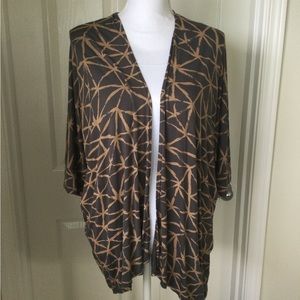 Allison Izu Cropped Coverup  Jacket one size Brown